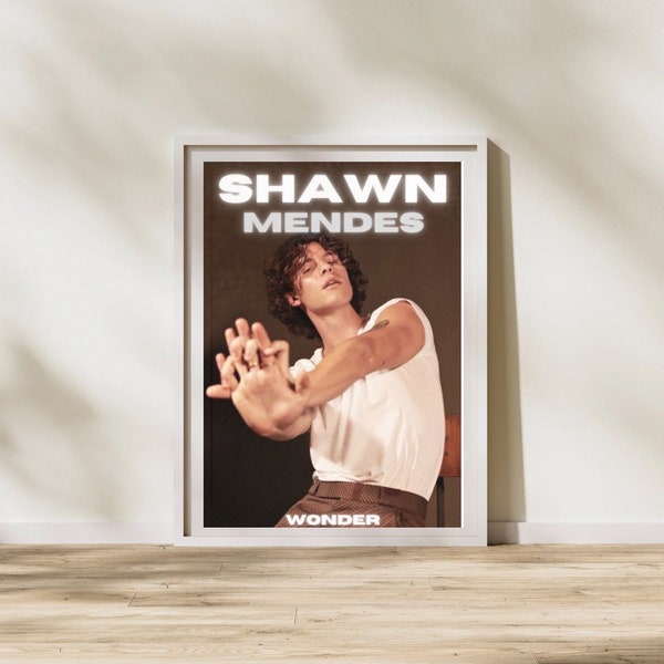 Shawn Mendes Poster, Music Poster, Vintage Poster, Aesthetic Wall Art, Gift for Shawn Mendes Fan, Shawn Mendes Merch, Shawn Mendes Print