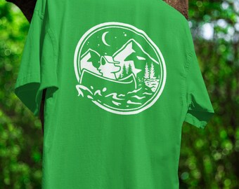 Vintage Fox Camping T-Shirt: Snazzy Green Unisex Tee