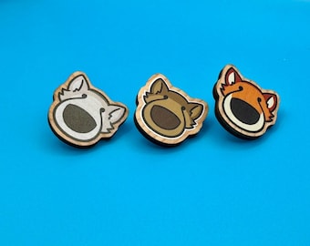Fox, Wolf, Coyote Wood Pins