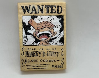 Monkey D Luffy Wanted Poster Mini Acrylic Painting