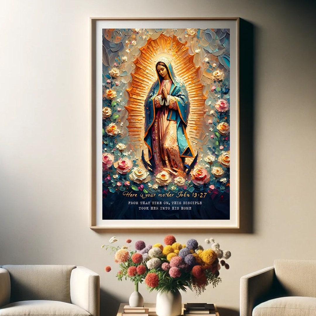 Our Lady of Guadalupe Oil Painting Art - Catholic Digital Print ...