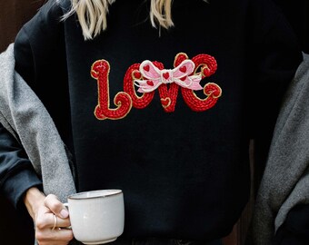Valentine's Day LOVE PNG • Faux Knit Coquette Bow (Digital Download)