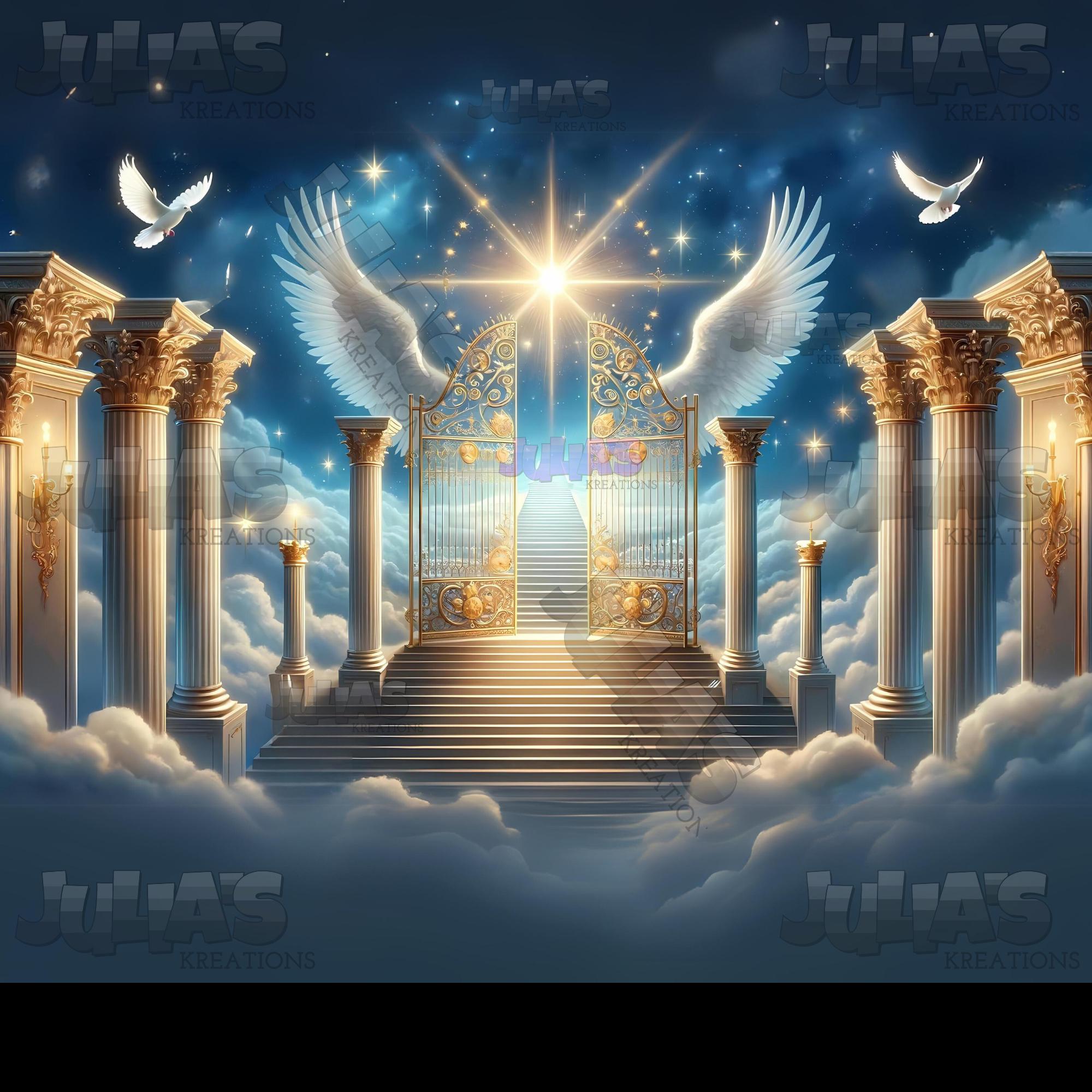 Memorial, Blue, Gold, Background, Doves, Heaven, Wings, Golden Gate ...