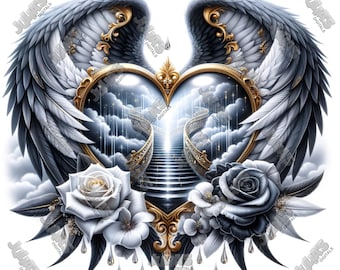 Monument 20 Unzen Skinny Tumbler Wrap Digitaler Download, Kunst, Christian, Beerdigung, Himmel, Gedenkstätte, Hintergrund zum Herunterladen, RIP, Flügel, Engel