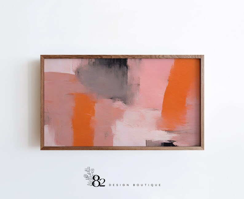 PinkToned modern abstract art for Samsung Frame TV. Contemporary pink painting for frame tv, digital download tv art for Samsung Frame TV and OG frame TV. Modern TVArt download.