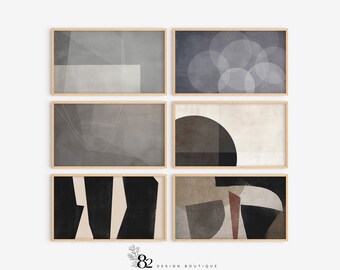Samsung Frame TV Art Set | Modern Frame TV Art | Muted Tonal Frame TV Art | Frame tv Set | Frame tv Painting Art Bundle | Neutral tv art
