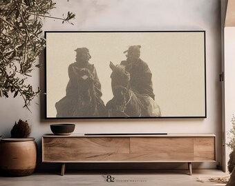 Westerse Frame TV-kunst | Vintage Cowboy Frame TV-kunst | Vintage westerse schets frame TV kunst | Populaire tv-kunst | Frame tv-kunstset Western tv Art