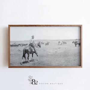 Western Frame TV Art | Vintage Cowboy Frame TV Art | Vintage Western Sketch Frame TV Art | Trending tv art | Frame tv art set Western tv Art