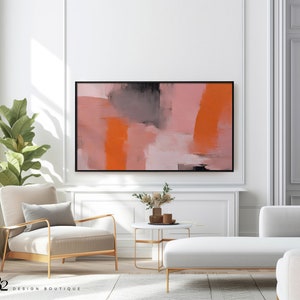 PinkToned modern abstract art for Samsung Frame TV. Contemporary pink painting for frame tv, digital download tv art for Samsung Frame TV and OG frame TV. Modern TVArt download.