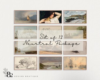 Muted Tone TV Art Bundle Downloadable TV Art for Samsung Frame TV Neutral Tv Art Set Painting for Frame Tv Background Art Warm Tone Tv Art