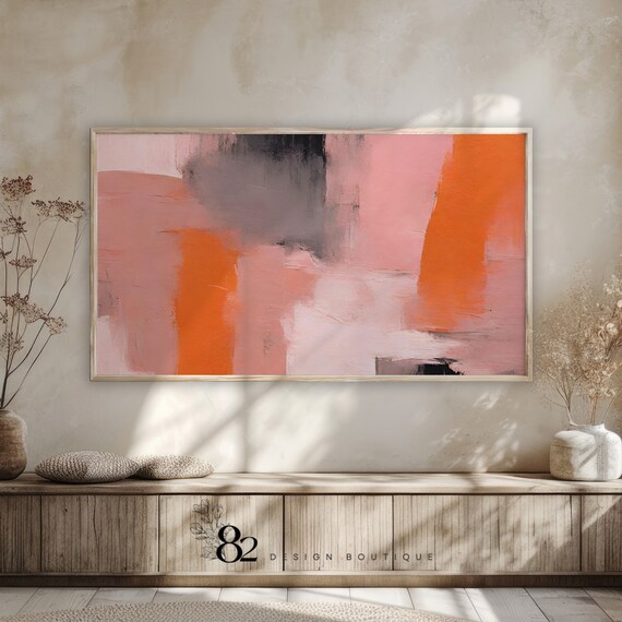 Pink Modern FrameTv Art Neutral FrameTV Painting Artful Modern TV Art Abstract Samsung Frame TV Digital Art Contemporary FrameTV Art Neutral