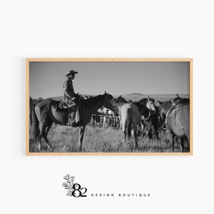Western Frame TV Art | Vintage Cowboy Frame TV Art | Vintage Western Sketch Frame TV Art | Trending tv art | Frame tv art set Western tv Art