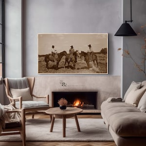 Western Frame TV Art | Vintage Cowboy Frame TV Art | Vintage Western Sketch Frame TV Art | Trending tv art | Frame tv art set Western tv Art