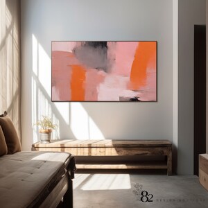 PinkToned modern abstract art for Samsung Frame TV. Contemporary pink painting for frame tv, digital download tv art for Samsung Frame TV and OG frame TV. Modern TVArt download.