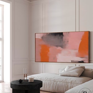 PinkToned modern abstract art for Samsung Frame TV. Contemporary pink painting for frame tv, digital download tv art for Samsung Frame TV and OG frame TV. Modern TVArt download.