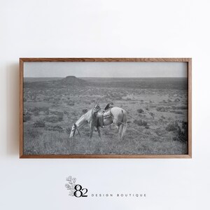 Frame TV Art Western Vintage Cowboy Frame TV Art | Vintage Western Sketch Frame TV Art | Trending tv art | Frame tv art set Western tv Art