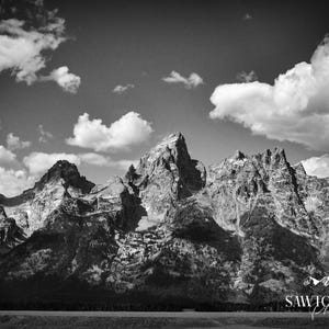 Grand Teton Photo, Grand Teton National Park, Mountain Picture, Black & White Canvas, Wall Art, Wyoming Art, Jackson Hole Photography, Art