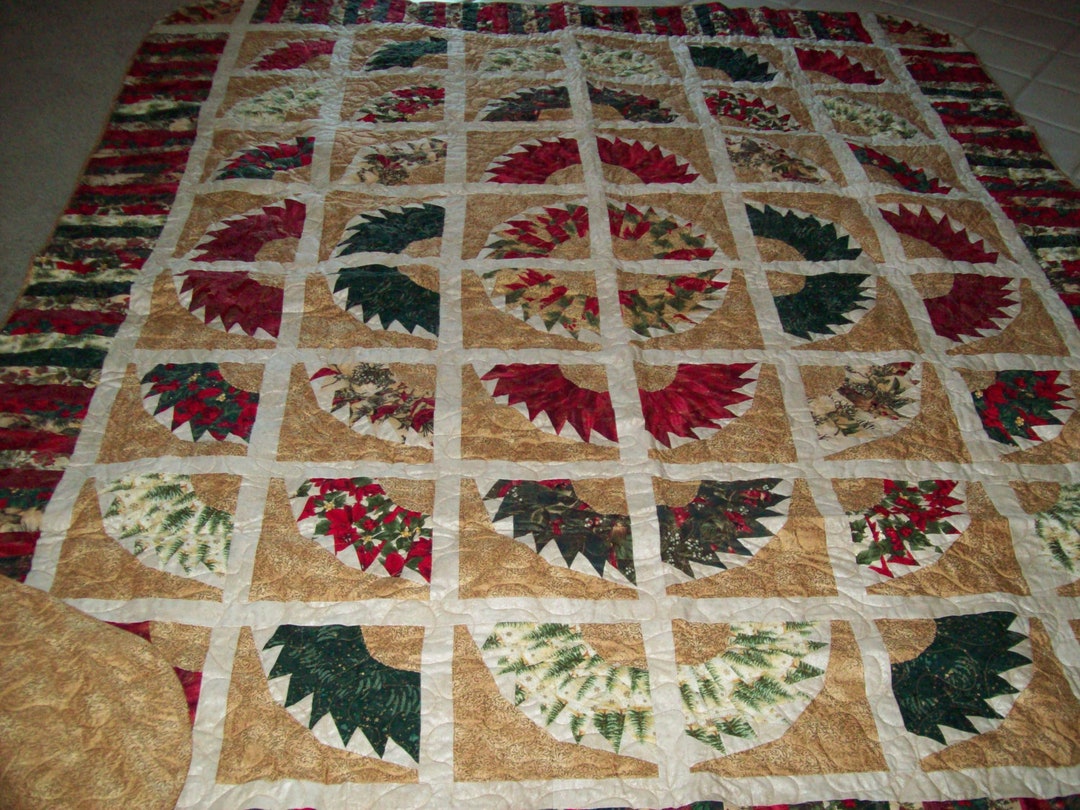 Christmas Queen Size Quilt Etsy