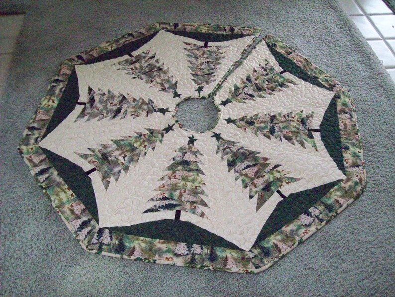 Christmas Tree Skirt #89 Quilted Reversible