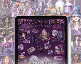 Halloween Witchy Vibes Digital Stickers for Goodnotes (PNG)