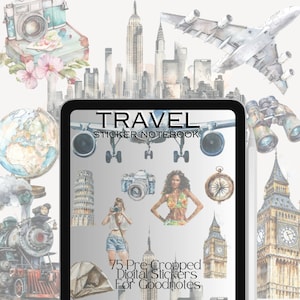 Travel Digital Stickers for Goodnotes, Digital Stickers for Wanderlusts, Travel Planner Stickers, Vacation Planner Stickers