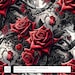 Gothic Rose Seamless Pattern Digital Paper Pack Bundle, Black Lace and ...