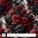 Gothic Rose Seamless Pattern Digital Paper Pack Bundle, Black Lace and ...