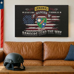 Airborne Ranger Canvas Art, Army Rangers, Man Cave Gifts, Army Gifts, Military Gifts, Motivational Art, War Art, Army Wall Art, Gift for Him