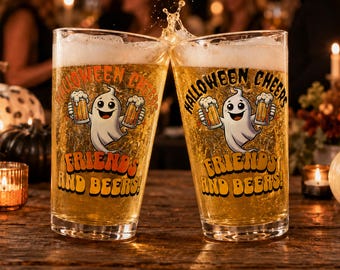 Halloween Party Glass, Spooky Beer Cup, Holiday Drinkware