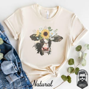 Flower Cow Shirt, Cute Cow Tee, Floral Cow Tee, Cute Animal Shirt, Cow Lover Gifts, Cow Gifts for Cow Lovers, Cottagecore Tee