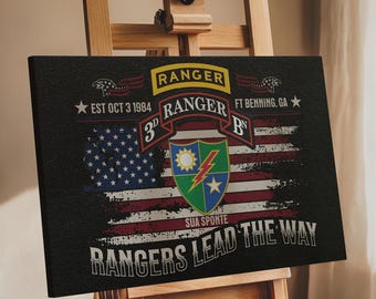 Airborne Ranger Canvas Art, Army Rangers, Man Cave Gifts, Army Gifts, Military Gifts, Motivational Art, War Art, Army Wall Art