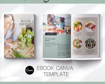 Plantilla de Canva para ebook de estilo de vida saludable: Guía de bienestar editable (descarga digital)