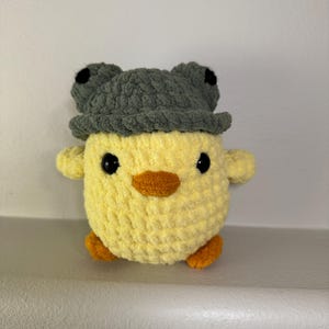 Duck with Frog Hat Crochet Plushie