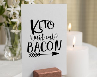 Keto Just Eat Bacon Vinyl Decal Bacon lover Just eat bacon Sticker Ketogenic nutrition.