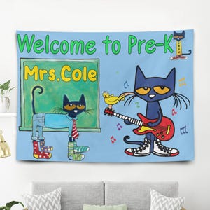 Custom Pete the Cat Welcome Banner: Back to School Classroom Decor