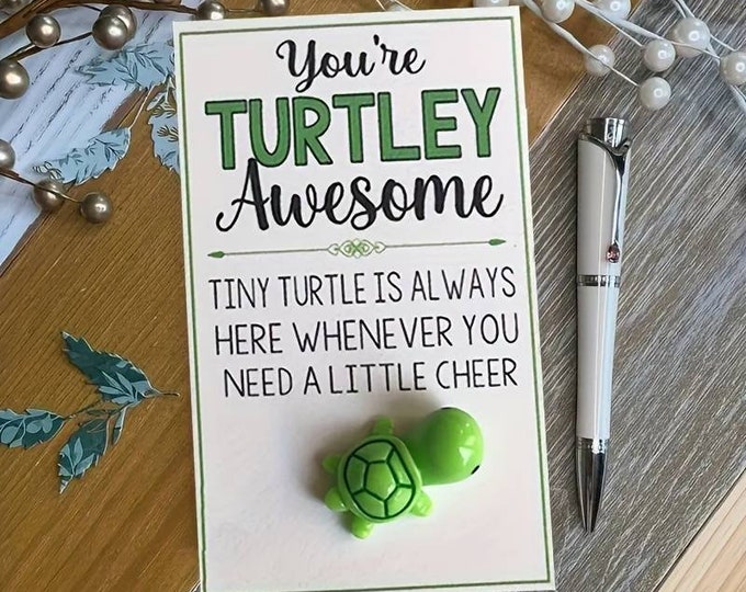 Turtle Greeting Card/ Gift - "you're Turtley Awesome". Funny Friendship ...