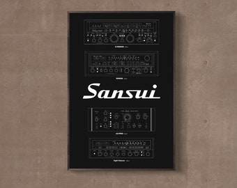 Sansui lineup Era Vintage Audio Poster, Vintage 70s Poster, Vintage Audio Poster, Audio Art, Vintage Audio Wall Art, Audio Wall Art