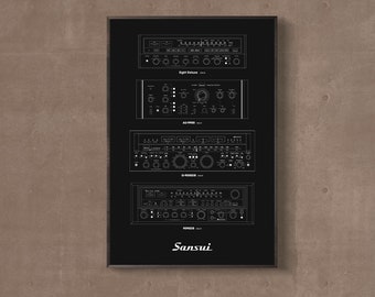 Sansui lineup Era Vintage Audio Poster, Vintage 70s Poster, Vintage Audio Poster, Audio Art, Vintage Audio Wall Art, Audio Wall Art