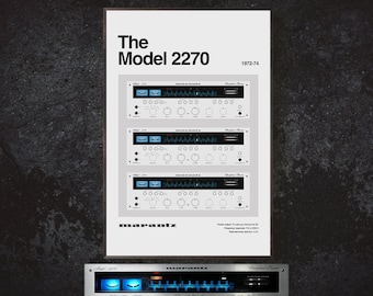 Marantz Model 2270 Vintage Audio Poster, Vintage 70s Poster, Vintage Audio Poster, Audio Art, Vintage Audio Wall Art, Audio Wall Art