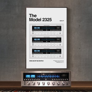 Póster de audio vintage Marantz modelo 2325, póster vintage de los años 70, póster de audio vintage, arte de audio, arte mural de audio vintage, arte mural de audio