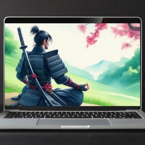 A.I. generated samurai digital art wallpaper