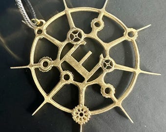 Aspiral: T.I.M.E- EPICA - Brass Metal 3D Printed Necklace; Heavy Metal Jewelry