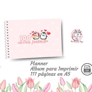 100 Citas Juntos /Album/Planner / PDF para imprimir A5 / Novios / Pareja/San Valentín / Libro digital/ Regalo /Aniversario/Enamorados