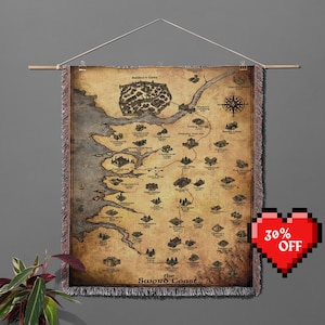 Coperta decorativa per arazzo intrecciata a mano classica Baldurs Gate, regalo per la decorazione del giocatore. Coperta decorativa per arazzo per i giocatori