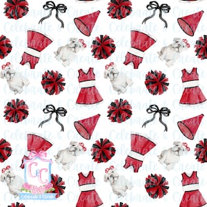 Georgia Bulldogs Acuarela PATRÓN SIN COSTURAS PNG Clipart Grandmillennial Preppy Fondo Fútbol Universitario Equipo Universitario Animadoras Deportes