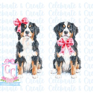 Aquarell Bernhardiner PNG Clipart Grandmillennial Doodles AI Zeichnete Valentinstag Welpenliebe