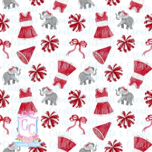 Alabama Crismon Tide Gamecocks Acuarela PATRÓN SIN COSTURAS PNG Clipart Grandmillennial Preppy Fondo Fútbol Universitario Equipo Universitario