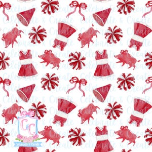 Arkansas Razorbacks Acuarela PATRÓN SIN COSTURAS PNG Clipart Grandmillennial Preppy Fondo Fútbol Universitario Equipo Universitario Animadoras Deportes
