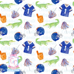 Florida Gators Acuarela PATRÓN SIN COSTURAS PNG Clipart Grandmillennial Preppy Fondo Fútbol Universitario Equipo Universitario Animadoras Deportes