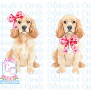 Aquarell Cocker Spaniel Hund PNG Clipart Grandmillennial Doodles AI Zeichnete Valentinstag Welpenliebe